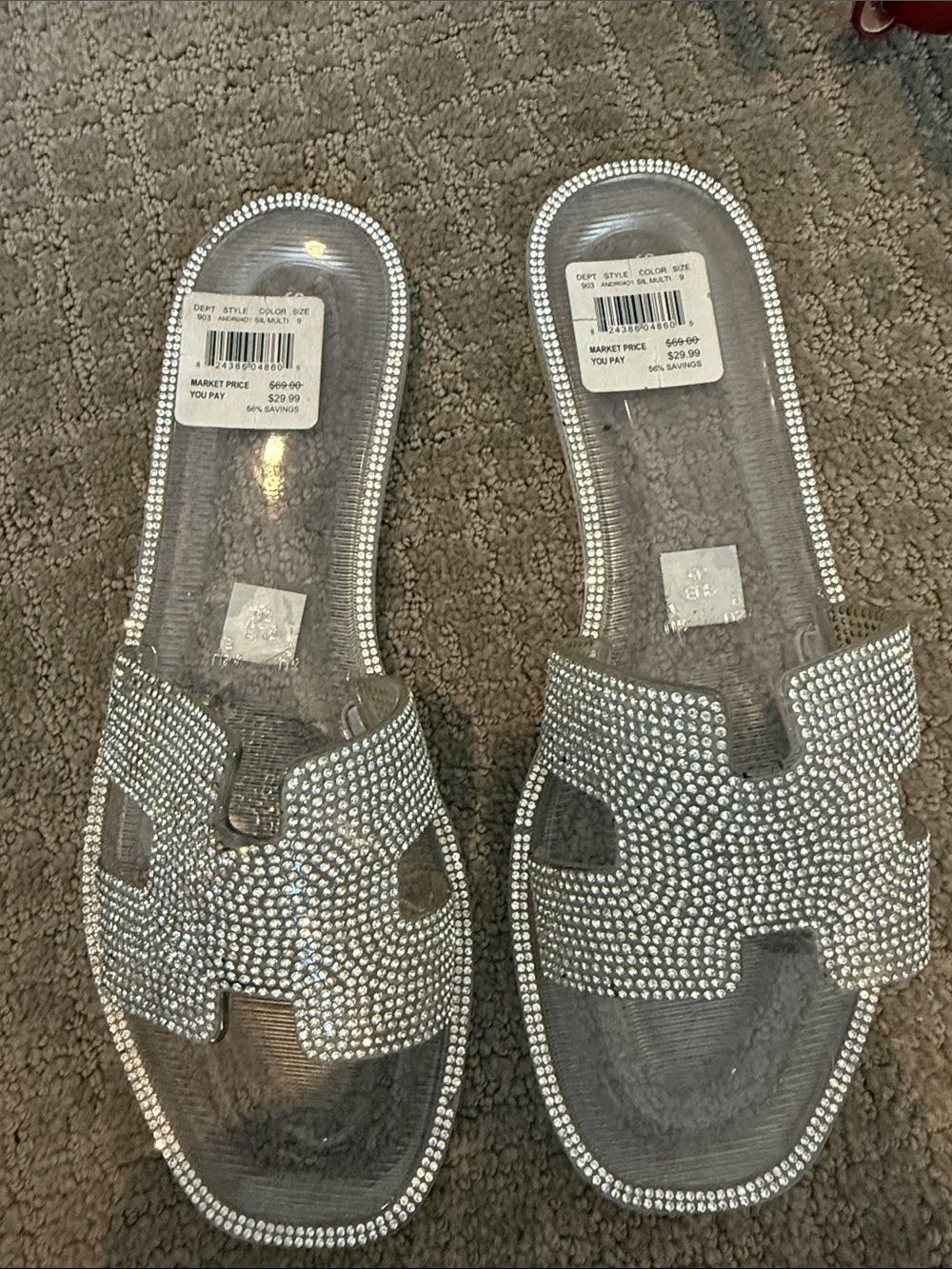 Sparkle Crystal Oran style Sandals - Silver